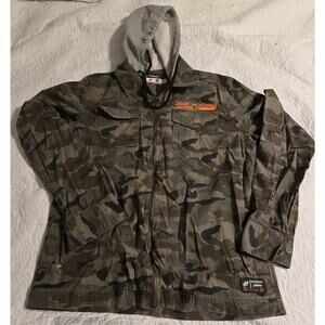 John Players Jeans Camo Hoodie Jacket Sz Medium